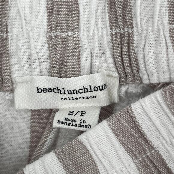 BEACHLUNCHLOUNGE Shorts Size Small Leia Linen Cotton Blend Stripe Ruffle Pull On - Picture 4 of 13